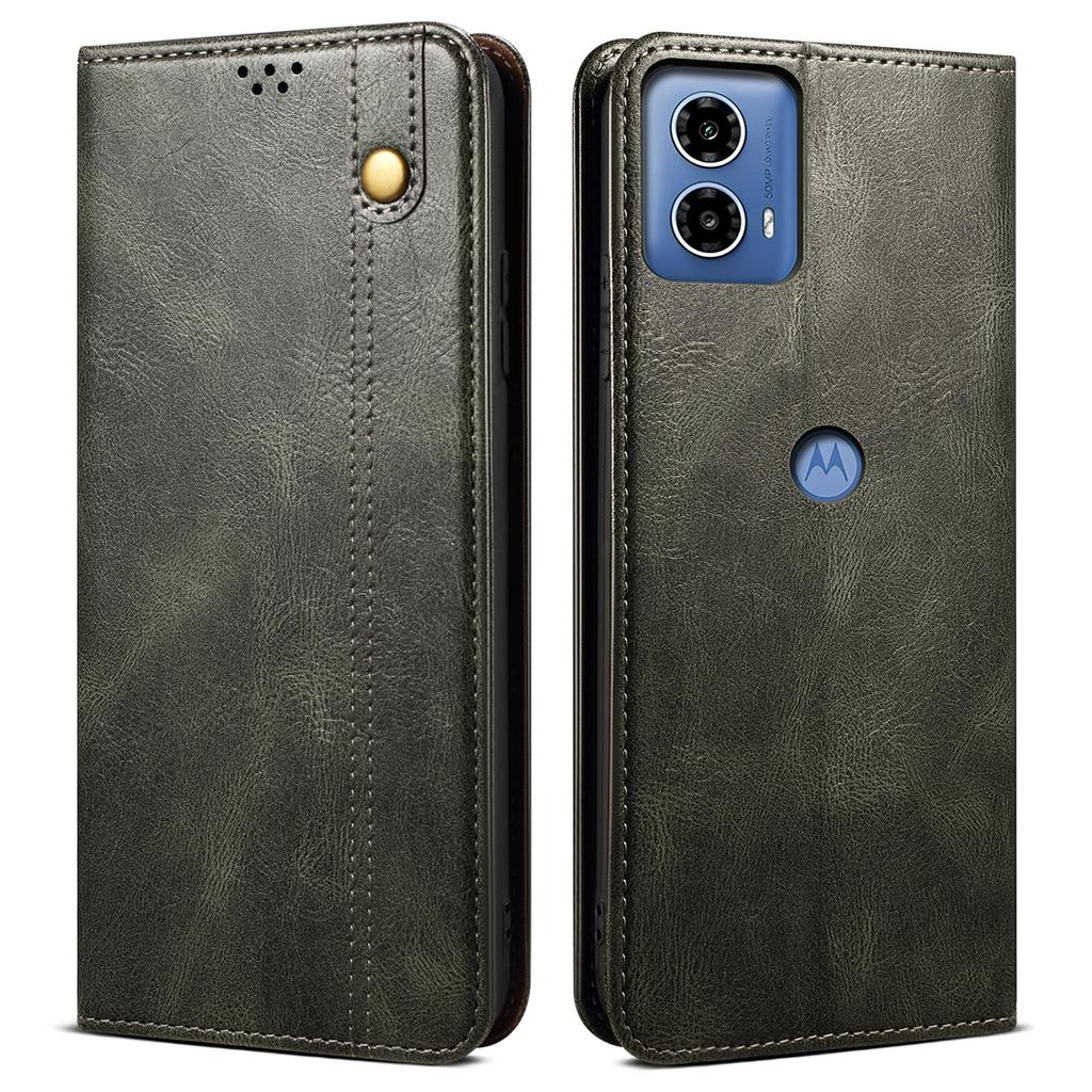 For Motorola Edge 50 Fusion 5G Case Waxy Crazy Horse Anti-Scratch Leather Phone Cover