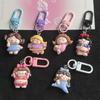 Creative Cute Small Keychain Cartoon Little Metal Keyring Cartoon Resin Keychain  Backpack Charm