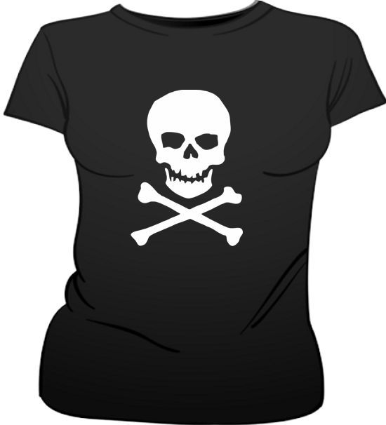 T-Shirt Femme Déguisement Pirate Skull and Crossbones