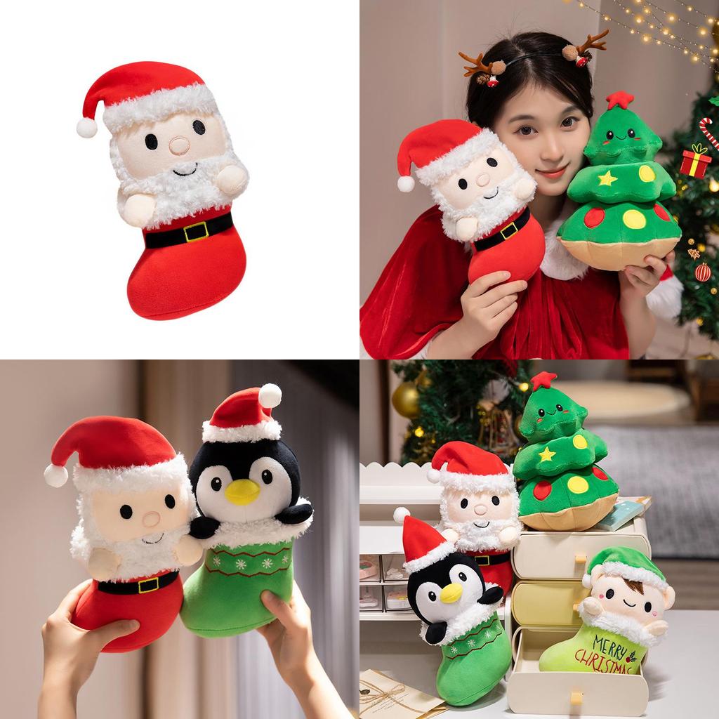 Adorable Christmas Plush Toys Featuring Santa Claus Snowman Christmas Tree Gifts