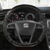 Husa Volan Auto Fibra De Carbon+Piele Antiderapante 38cm Pentru Seat Tarraco Arona Ateca Ibiza Toledo Mii Leon Arosa Exeo ST FR