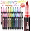 48-Color Double-Line Pen Set: Dreamy Glitter, Metallic, & Fluorescent Markers