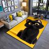 Cute Black Cat with Yellow Eyes Suitable As a Non-slip Mat for the Living Room or Bedroom Sofa
