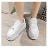 Women's White Spring/Summer 2025 Platform Sneakers - Thick-Soled, Height-Increasing, Petite-Friendly Casual Shoes