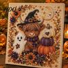 Happy Halloween Atmosphere Decor Ghost Faux Pearl Art DIY Kit Spooky 3D Bead Unique Home Painting Crafts Gothic Wall for Adults Beginners Decorative