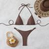Triangle Strap Pearl Sexy Bikini Split Swimsuit