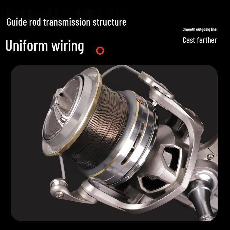 Long Cast Big Game Spinning Reel with Metal Spool & Zero Gap Anchor Rod Fishing Reel