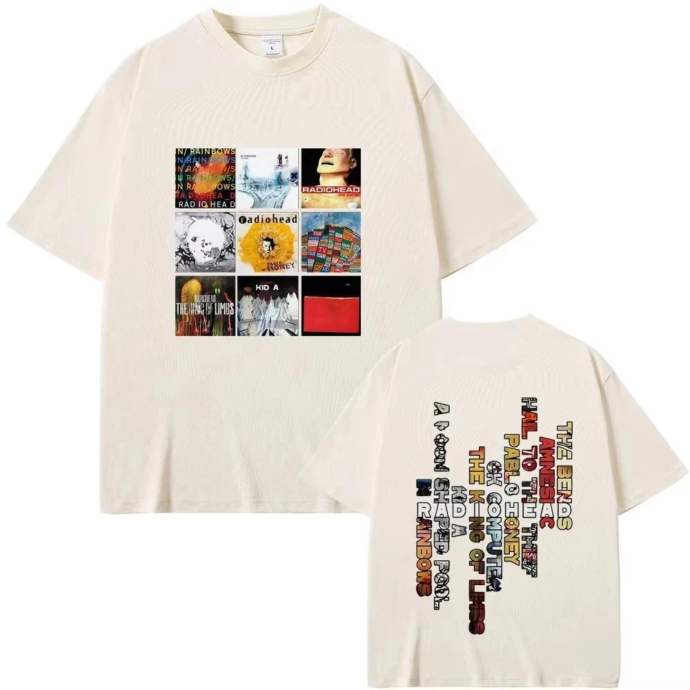 Radiohead Band Cotton Crew Neck TShirt Music Album Graphic Print Unisexs Womens Summer Rock Gothic Hip Hop High Quality Luxury