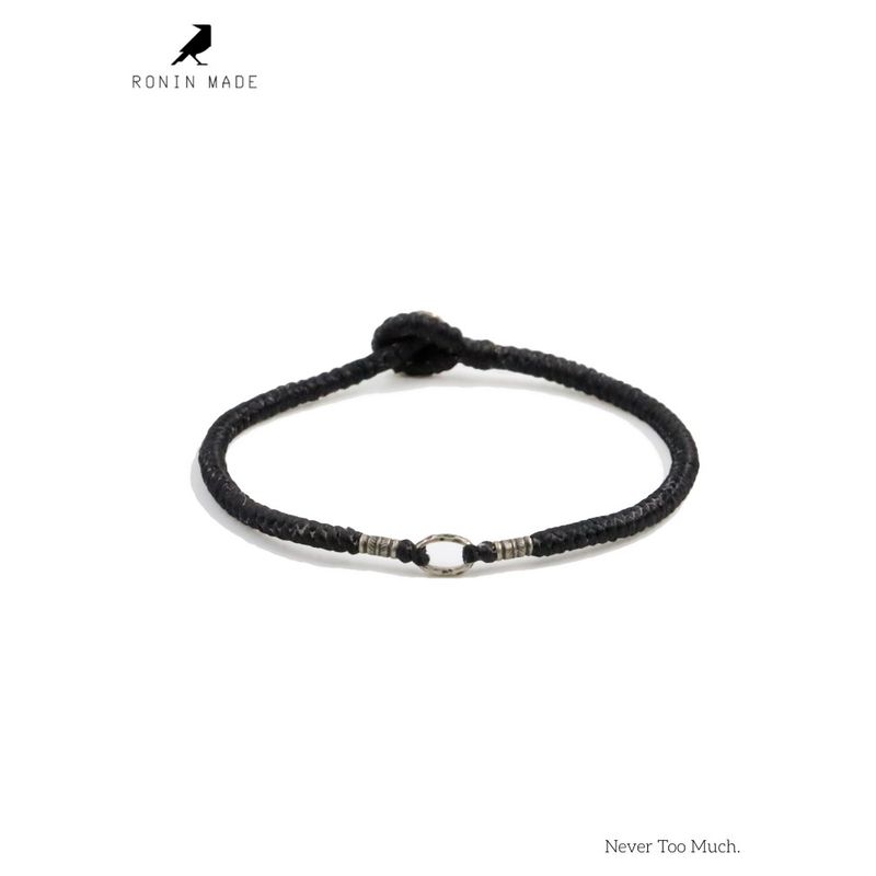 Roninmade Retro Minority Rui Wax Rope Bracelet Couple Woven Hand Strap Sterling Silver Silver Jewelry Men Red Rope