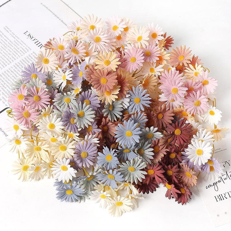 Daisy Silk Flower Bouquet for DIY Headdress, Wreath, Gift Box, or Home Decor