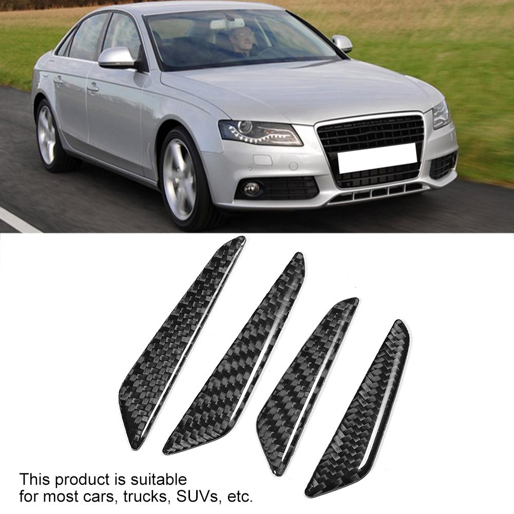 4pcs Car Door Edge Reflector Decorative Protector Anti Collision Crash Bar Strip