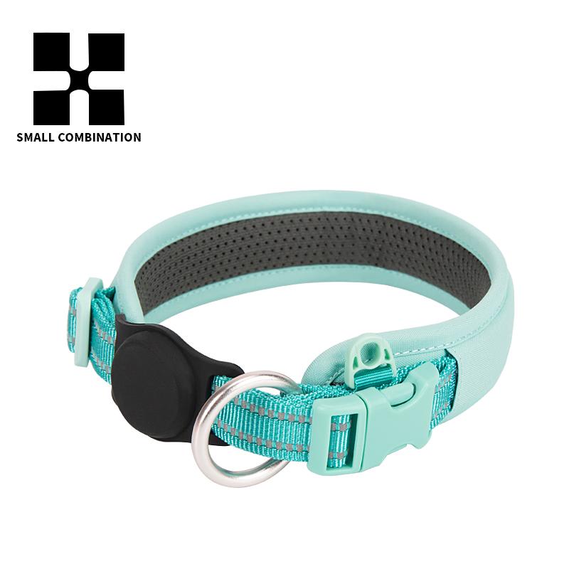 Personalisiertes AirTag Hundehalsband Verstellbares Nylon Reflektierend Gepolstertes Haustier Hundehalsband für Kleine Mittelgroße Große Hunde Zubehör