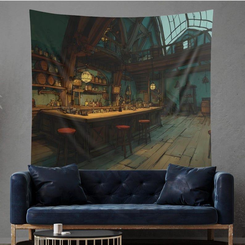 Fantasy Tavern tapestry 75x100