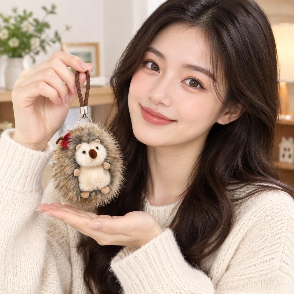 PP Cotton Hedgehog Doll Keychain Lifelike Hedgehog Plush Toy Hedgehog Plush Pendant Bag Decoration