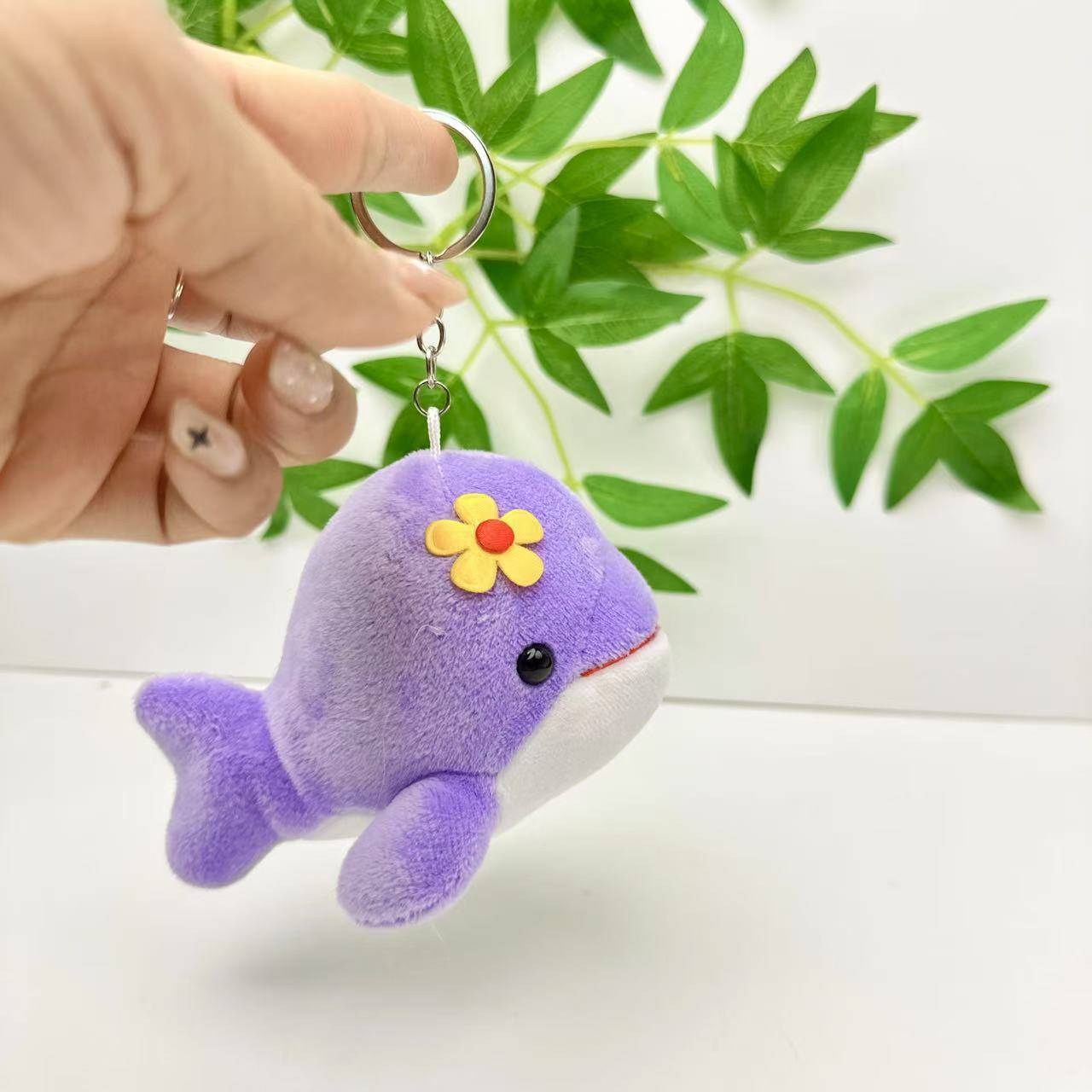 

Keychain Doll Dolphin Animal Plush Bag Pendant Pp Cotton Filled Childrens Gift фіолетовий