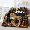 Home Customize Your Name Leopard In Forest Theme Customize Your Name Blankets Comfortable Soft Lightweight Allseason Multipurpose Customize Your Name