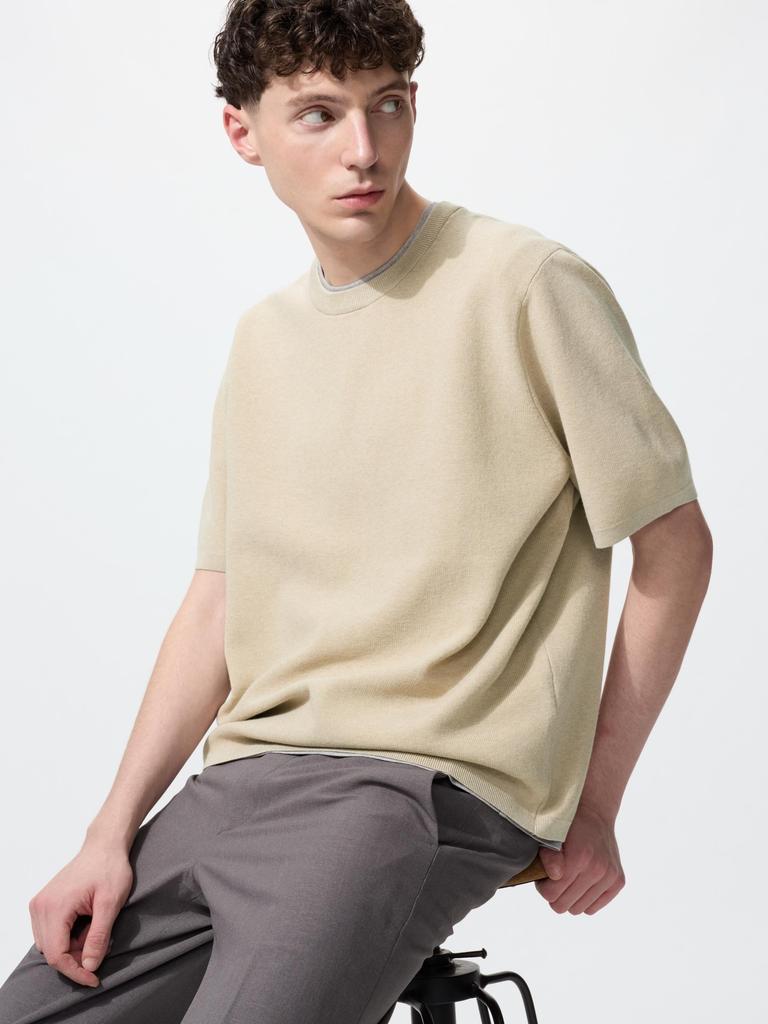 Uniqlo Japan Washable Milano Rib KniT T shirT