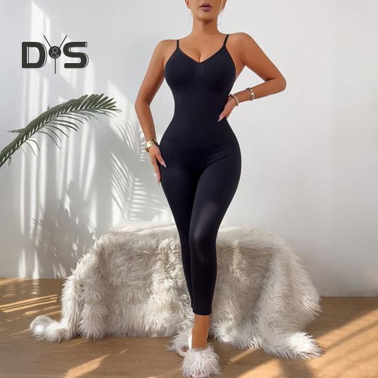Stahovací overal pro ženy bez rukávů, body s vysokým pasem, kompresní celotělový overal s jednou částí těla