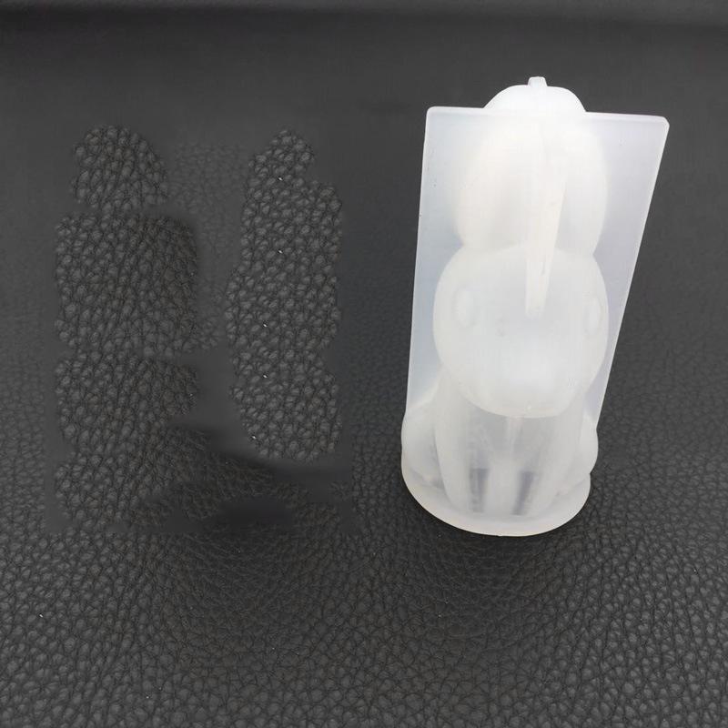 Seifenformen Osterhase Epoxidform Kaninchenform 3D-Nähte Kaninchenform Cartoon Schaukeltisch Spiegel Silikonform Wachsmodell