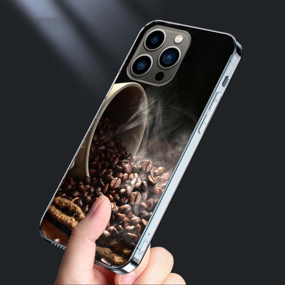 

Чехол для телефона Свежеобжаренные кофейные зерна для iPhone 16E 15 Pro 14 Plus 17E 16 17 Pro Max Air 11 12 13 Mini Ударопрочный Capa Милый Co iPhone 14 Pro