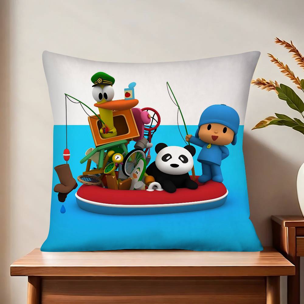 Cartoon P-Pocoyos Cute Pillow Case Fashion Square Pillowcase Bedroom Sofa Room Ins Decoration Leisure Cushion Cover