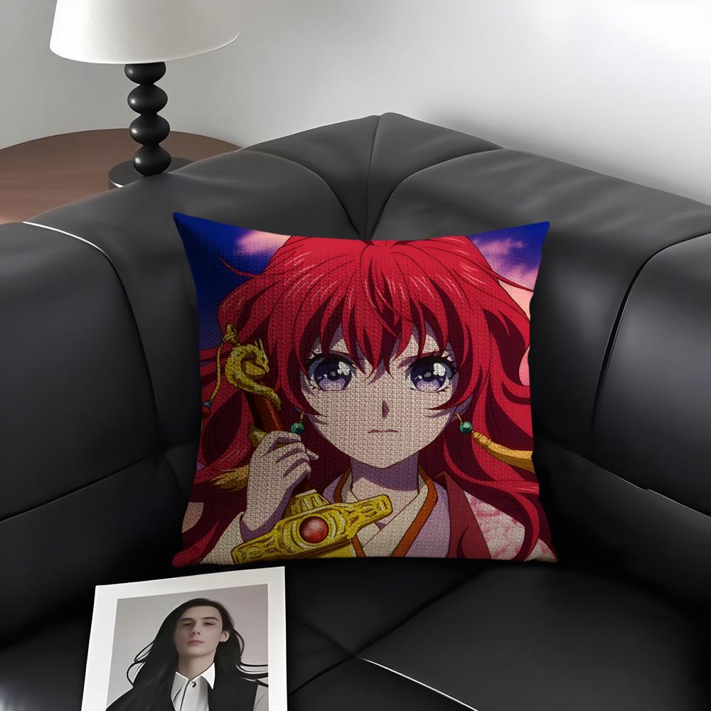 Y-Yona O-Of The Dawnn Anime Cushion Cover Natural Linen Organic Fabric Double-Sided Printing Sofa Home Decor Gift Pillow Case