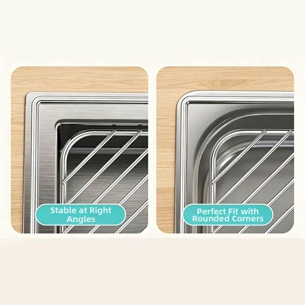 Stainless Steel Sink Corner Rack Anti-rust Punch-free Dish Drying Rack Quick Water Drainage Hollowed Dishcloth Sponge Stand