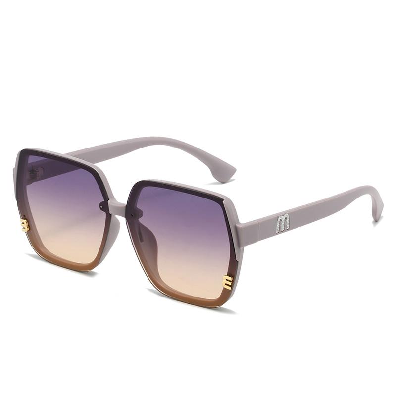 Brand Sunglasses Women's Square Classic Large Frame Fashion Men's Rectangular Letter Design Retro Sun Glasses UV400