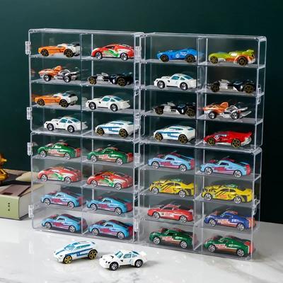 Boîte d'exposition de voiture en acrylique 1:64 Boîtes de rangement transparentes à 8 compartiments pour voitures miniatures Hot Wheels