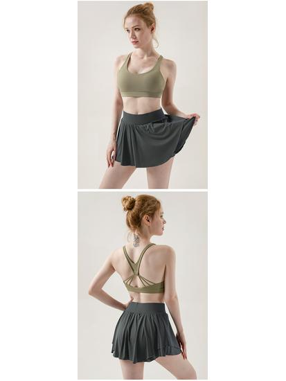 Damen Schnelltrocknender Sportrock: Anti-Exposition Tennis-, Badminton-, Lauf-, Yoga-Skort