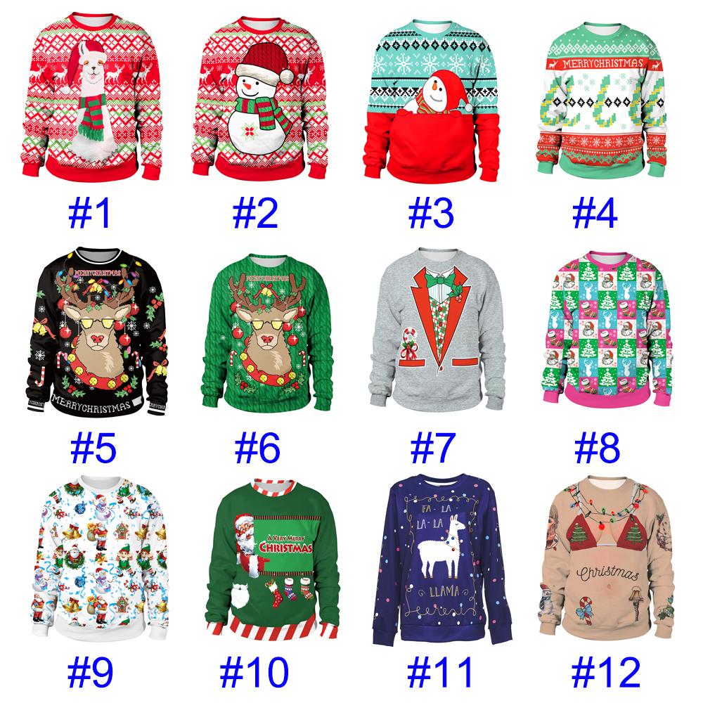 Ugly Xmas Christmas Sweater Santa Elf Popular Women Men Winter Warm Sweatshirts