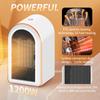 Aoresac Space Heater, 1200W Electric Heaters Indoor Portable with Thermostat, PTC Fast Heating