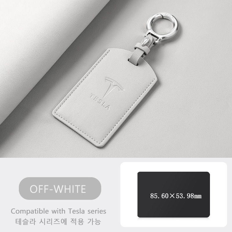 

New Leather Car Smart NFC Card Key Cover Case Protector Shell Fob For Tesla Model 3 Model Y Juniper S X Keychain Accessories