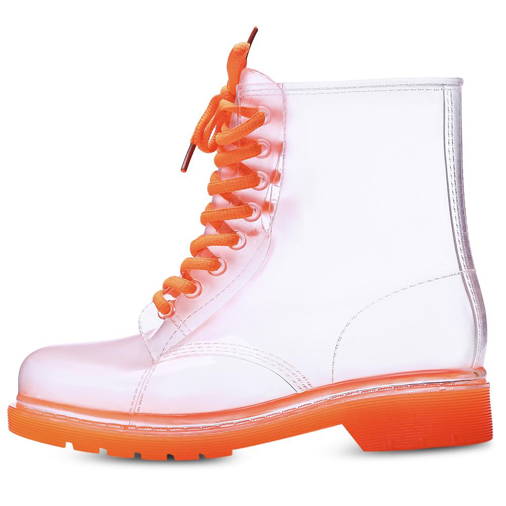 Женские милые непромокаемые непромокаемые сапоги ярких цветов средней высоты 40 оранжевый