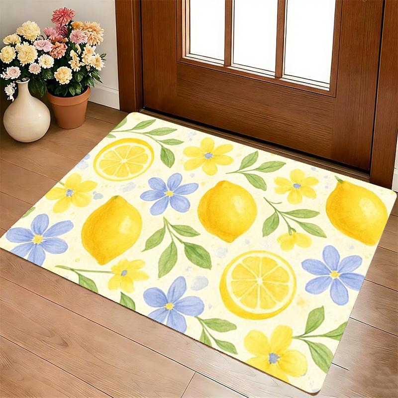Lemon Floral Living Room Nonslip Area Rug Soft Carpet For Bedroom Game Playroom Sofa Office Home Decor Doormat Christmas Gift C926769