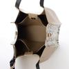 Square tote with faux leather shoulder bag