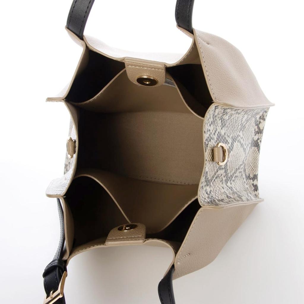 Square tote with faux leather shoulder bag