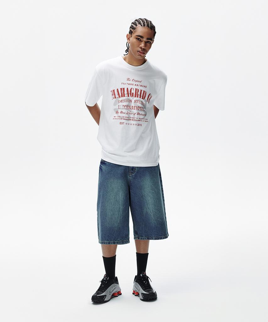 MAHAGRID Archive Logo Tee White(Mg2Fmmt513A)
