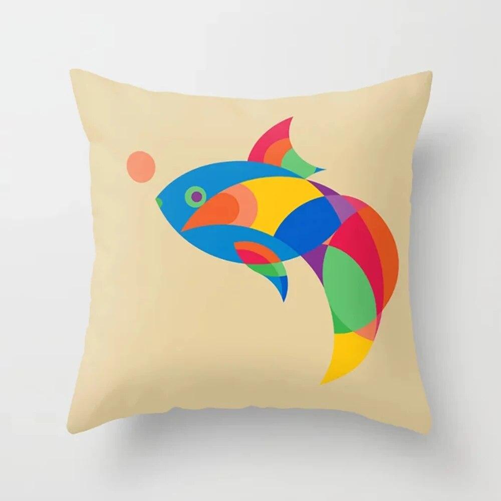 Home Decor Pillowcase Colorful Texture Alphabet Pattern Printed  for Bedroom Living Room