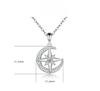 Zircon Diamond Star Moon Pendant 925 Sterling Silver Necklace Ladies Versatile Star Moon Silver Necklace