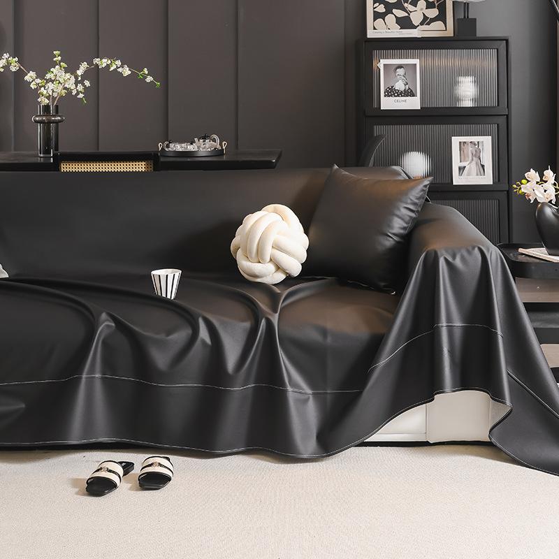 New Leather Sofa Seat Cushion Modern Light Luxury Four-season Universal Leather Sofa Cushion Non-slip and Dirt Cover