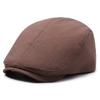 Britský styl Newsboy Cap Pánské Jednobarevné Peaked Cap Forward Cap Outdoor Baret Plochá Cap Driver Ivy Hat Gatsby Painters Klobouky