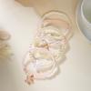 Elegant Mermaid Tail Imitation Pearl Elastic Bracelet Set for Women Cute Bowknot Starfish Shell Bracelets Party Jewelry Gift