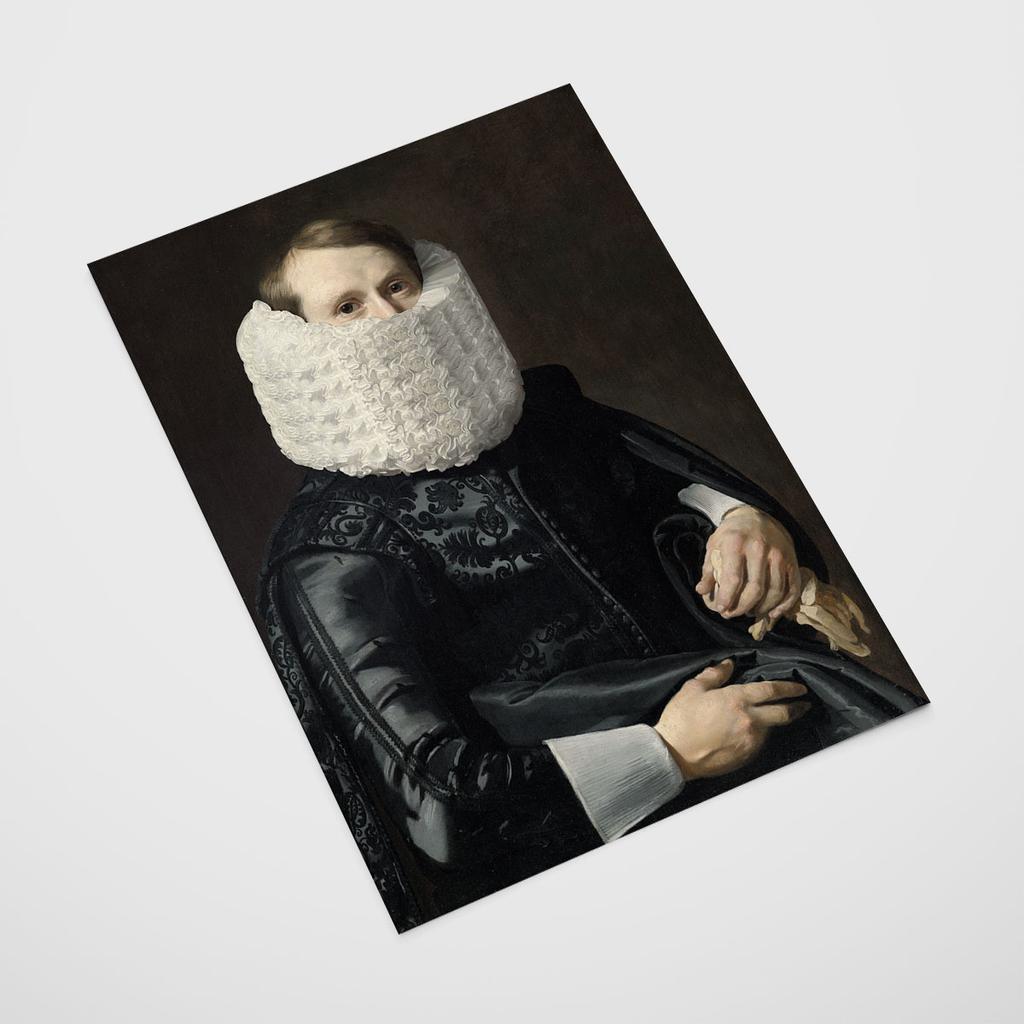 Poster Porträt eines Mannes im Korsett