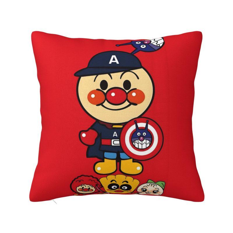 Custom Anpanmans Anime Pillow Case 45x45cm Manga Cartoon Nordic Cushion Cover Soft Pillowcase 30cmx30cm
