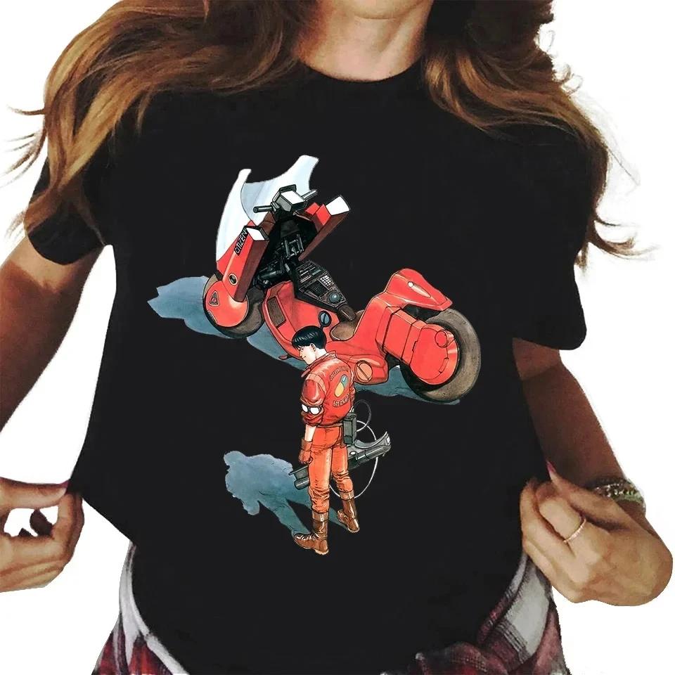 New Fashion Akira Anime Printed Cotton Women's Y2k T-shirt Casual Manga K Otomo Tokyo Short Sleeve Round Neck Plus Size T-shirt