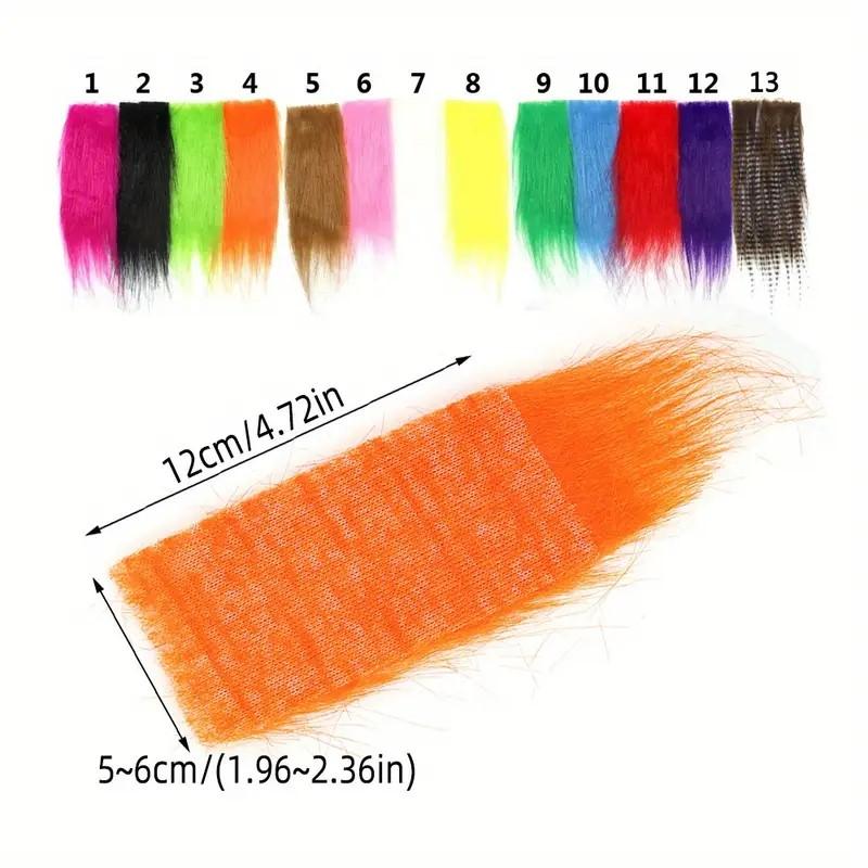 13packs Mix Color Long Fiber Craft Fur With Fish Head Head Streamer Bait Fish Fly Tying Material Furable Soft Synthetic Fiber