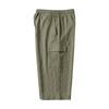 Men Linen Casual Outdoor Cargo Seven Shorts Multi Pocket Loose Fit Lightweight Drawstring Waist