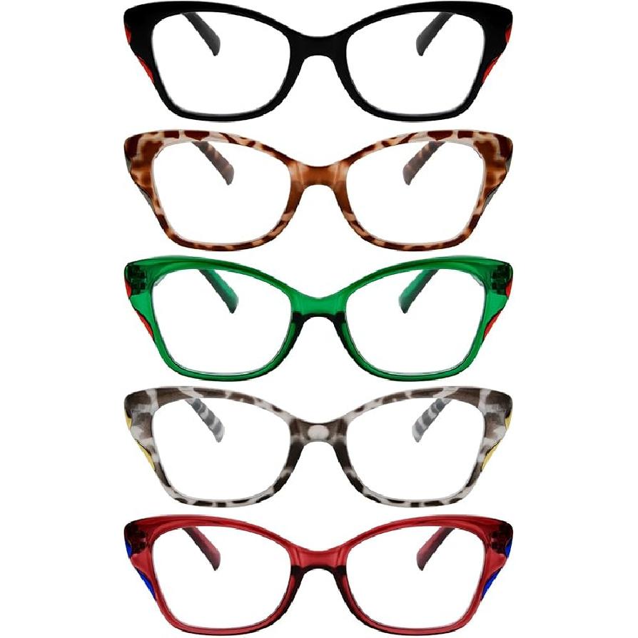 Eyekepper 5-pack Reading Glasses For Women Cateye Ladies Readers 4.0 x