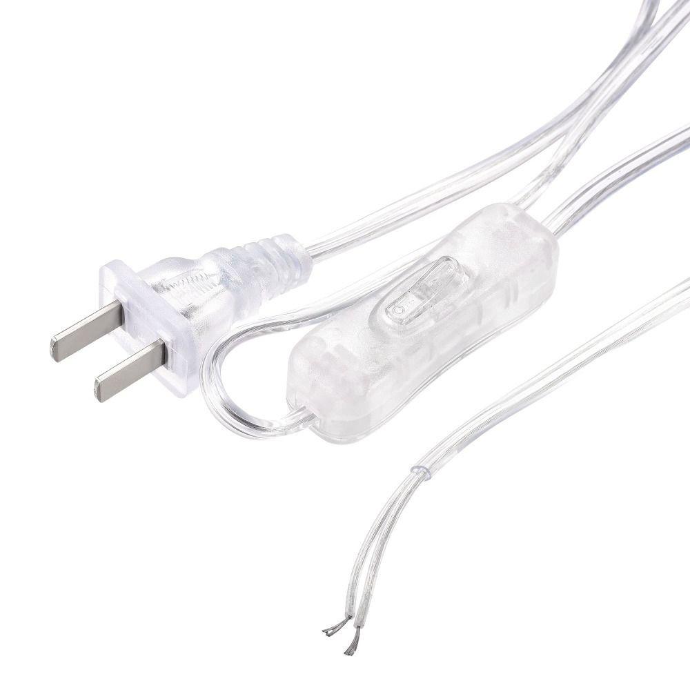 2pcs Copper Transparent Plug Switch Power Cord Home Appliance Power Connection Cable  Electrician